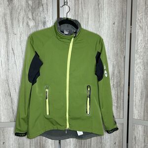 Salomon  Jacket Size M Full Zip Softshell Watch Window Green Color